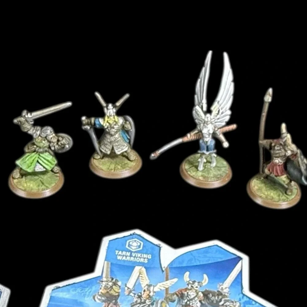 Heroscape‎ Raelin, Thorgrim and 2 of 4 Tarn Viking Warriors 4 Figs 3 Cards